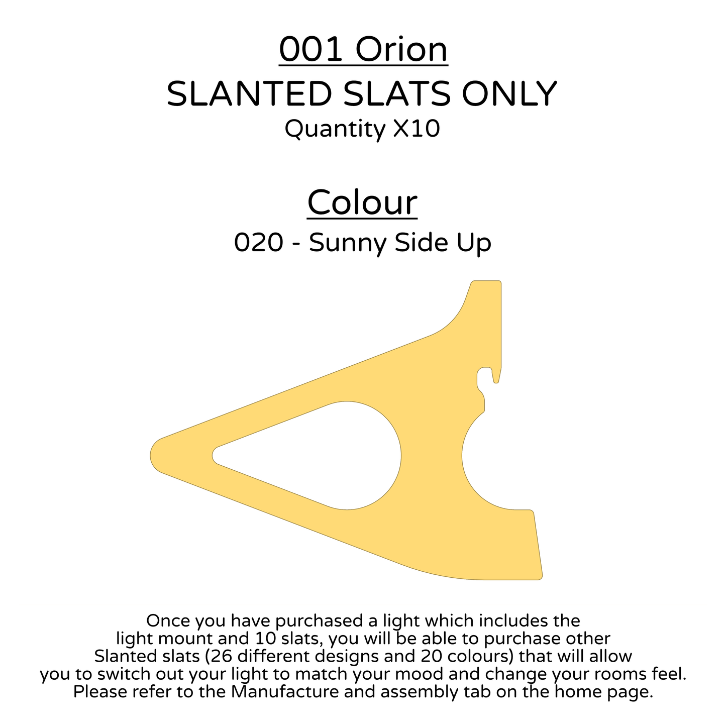 Ceiling Light - Slanted Slats - 001 Orion