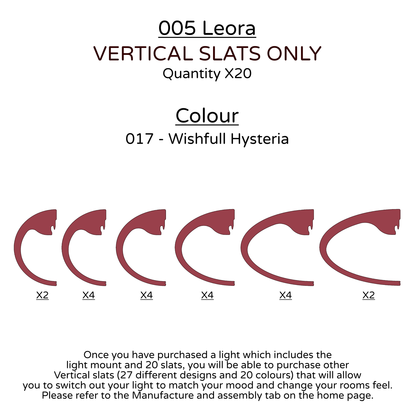 Ceiling Light - Vertical Slats - 005 Leora