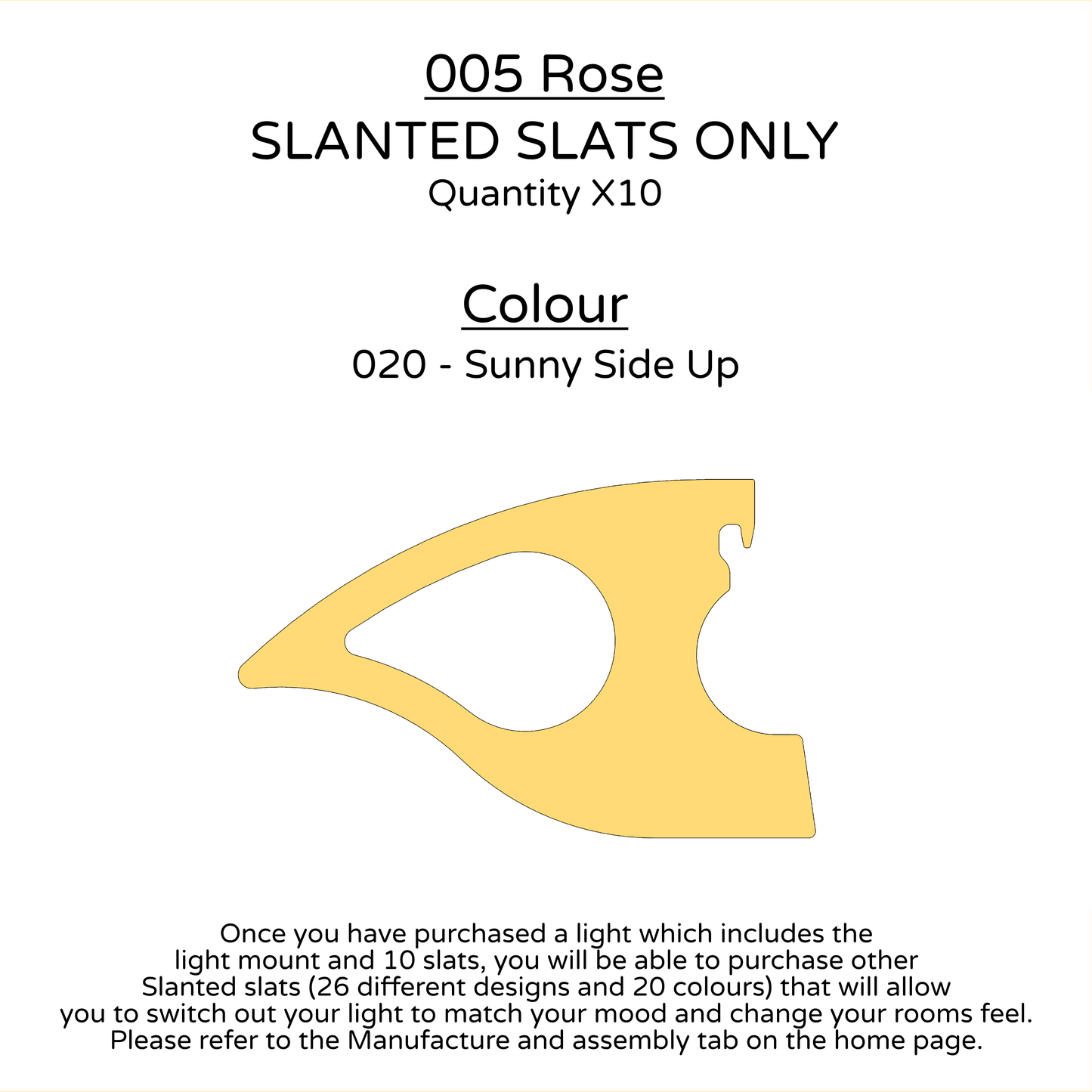 Ceiling Light - Slanted Slats - 005 Rose