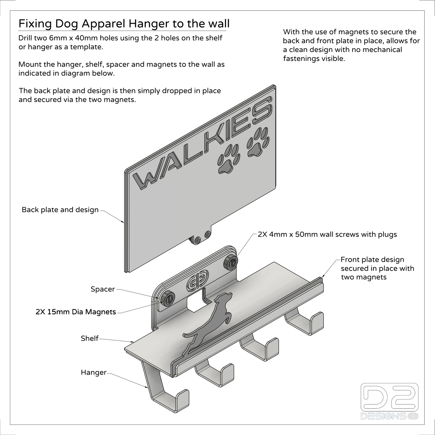 Dog Apparel Hanger - 03 - Walkies