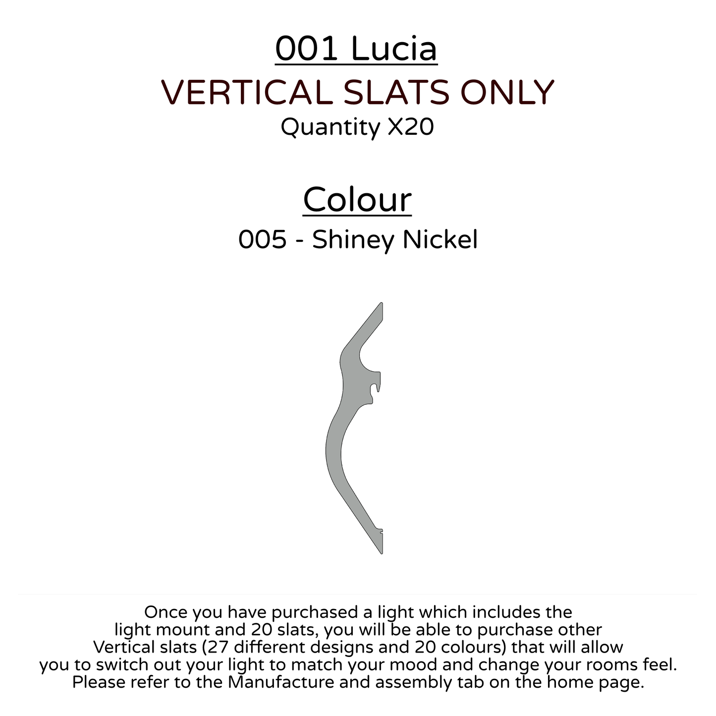 Ceiling Light - Vertical Slats - 001  Lucia