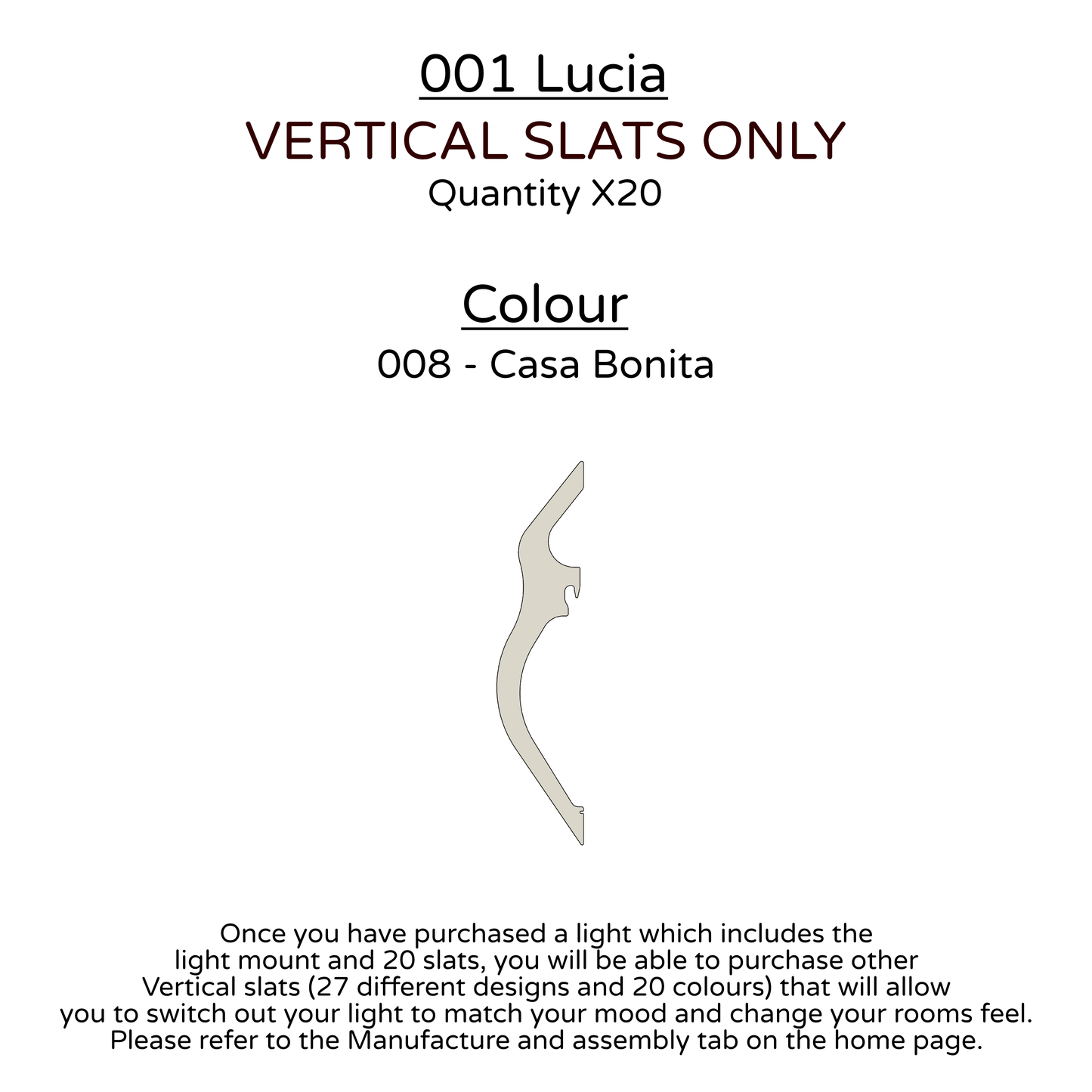 Ceiling Light - Vertical Slats - 001  Lucia