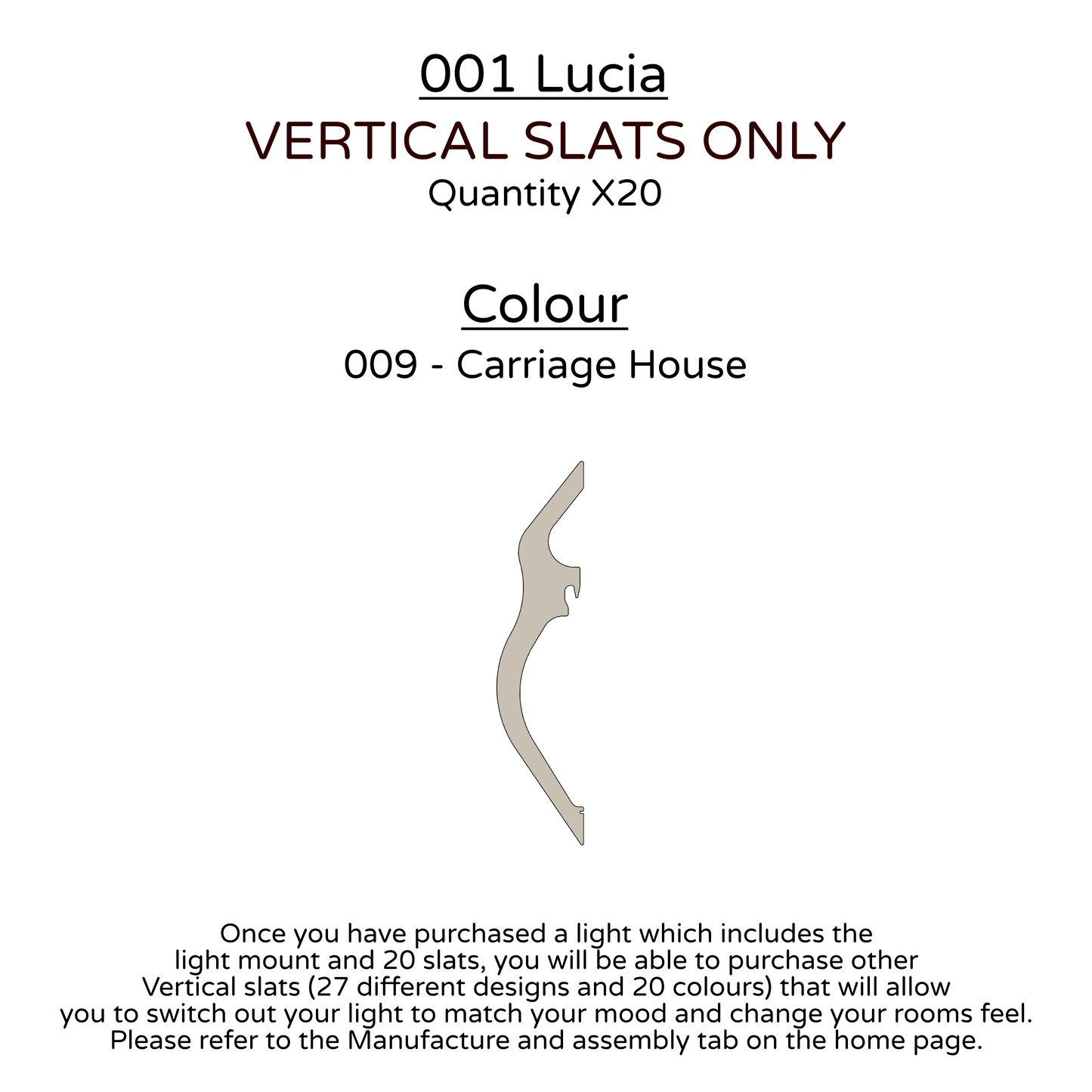 Ceiling Light - Vertical Slats - 001  Lucia