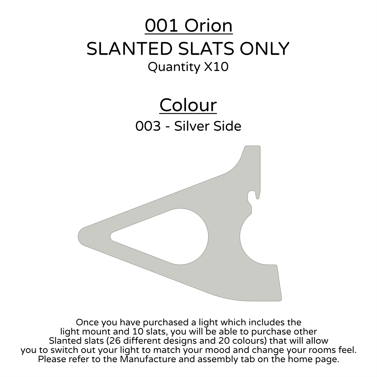 Ceiling Light - Slanted Slats - 001 Orion