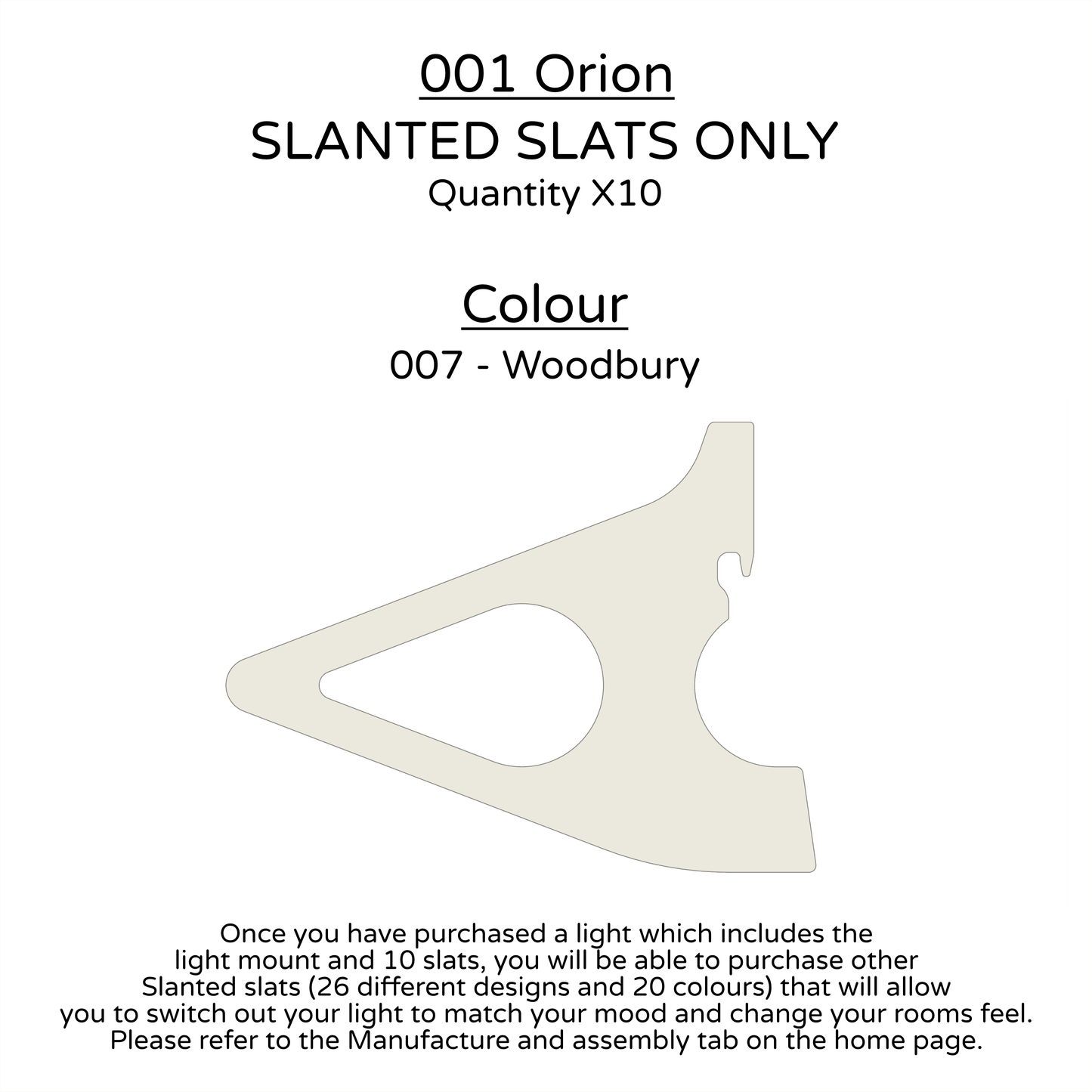 Ceiling Light - Slanted Slats - 001 Orion