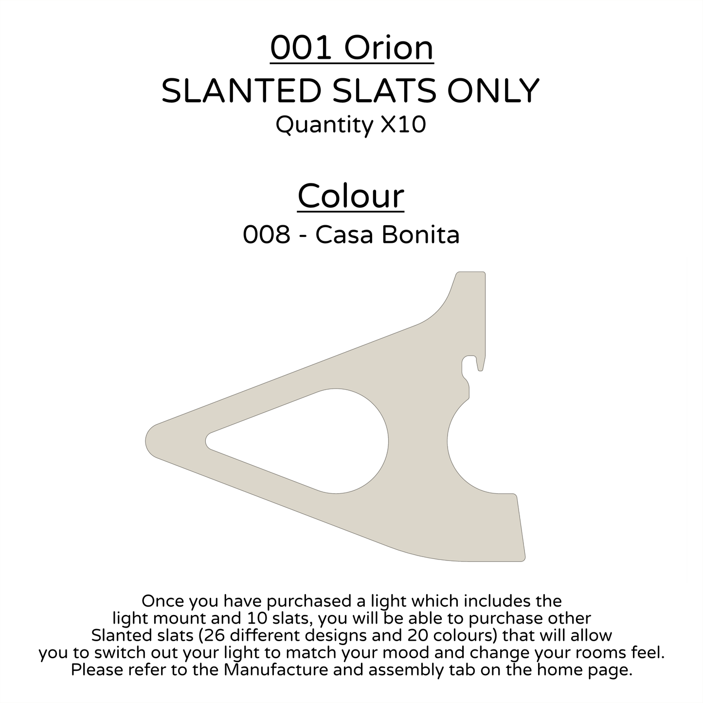 Ceiling Light - Slanted Slats - 001 Orion