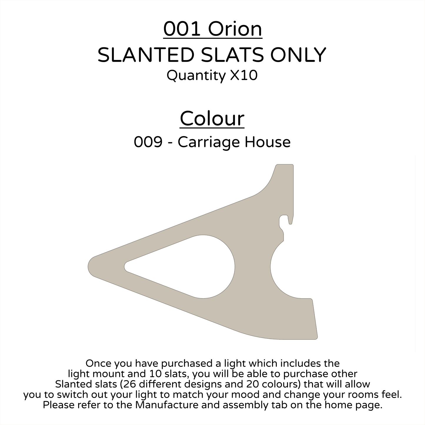 Ceiling Light - Slanted Slats - 001 Orion