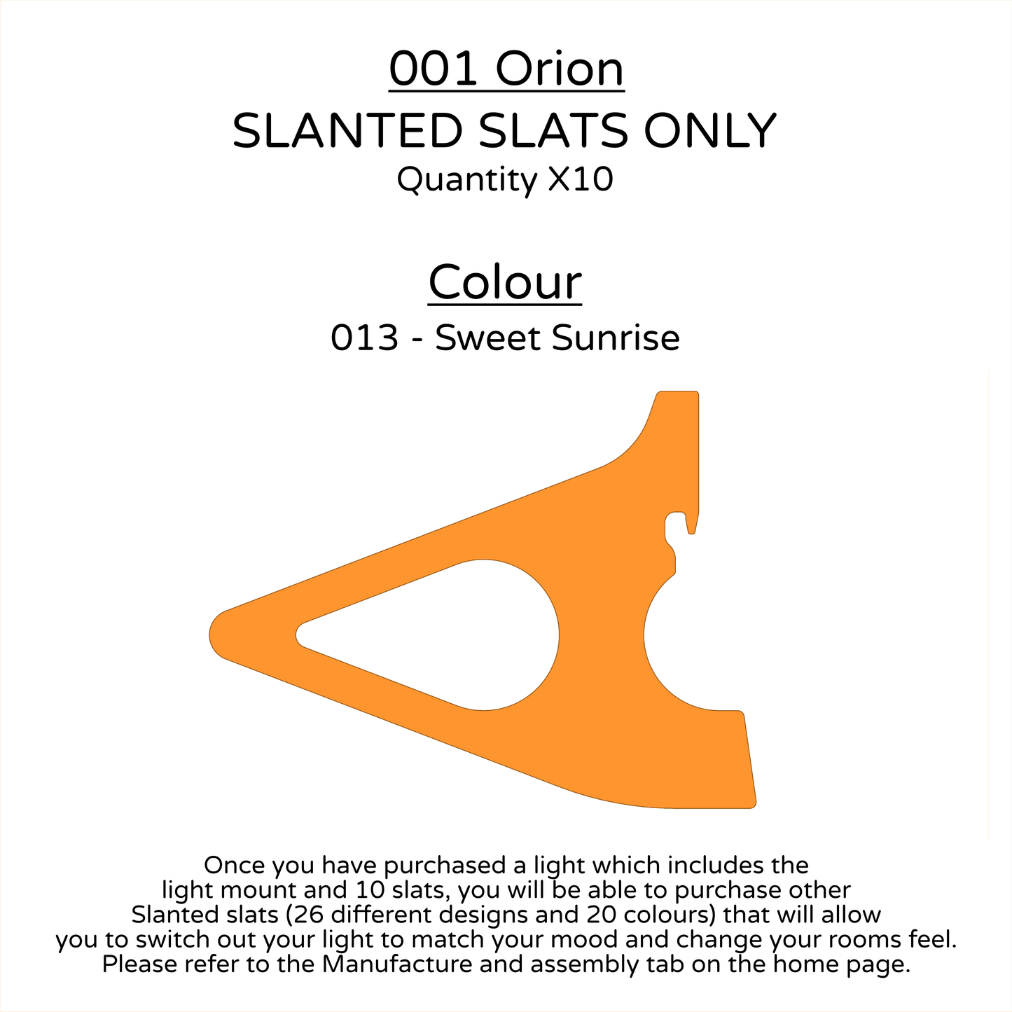 Ceiling Light - Slanted Slats - 001 Orion