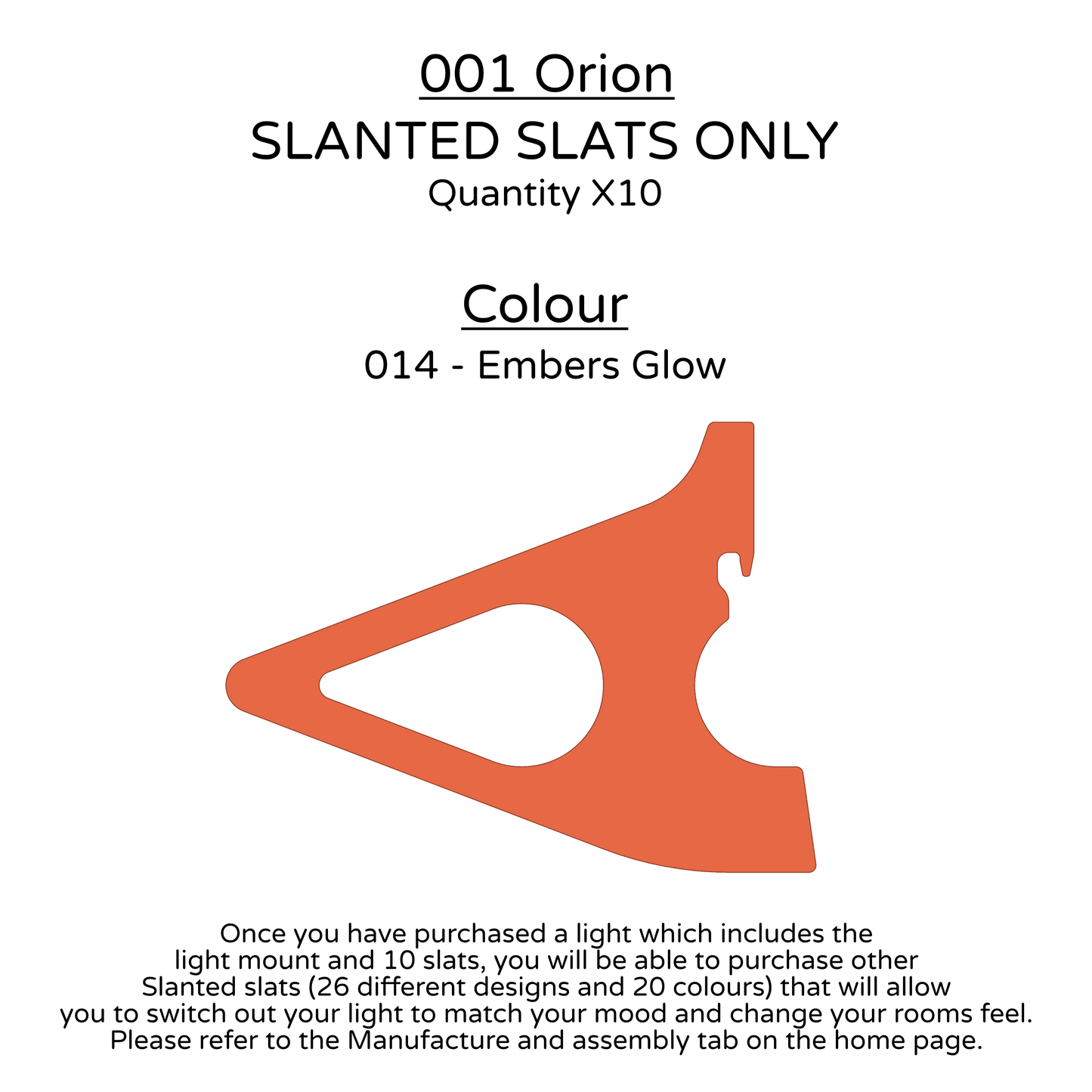 Ceiling Light - Slanted Slats - 001 Orion