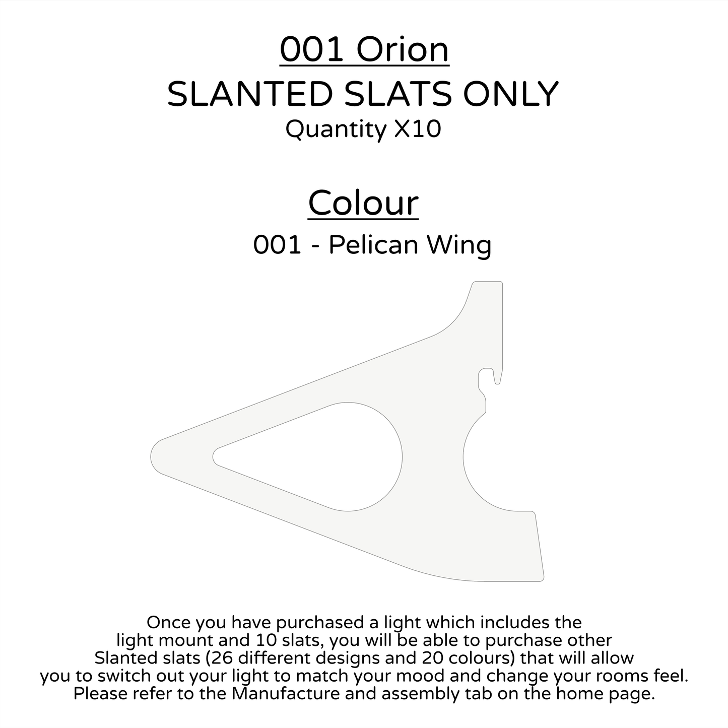 Ceiling Light - Slanted Slats - 001 Orion