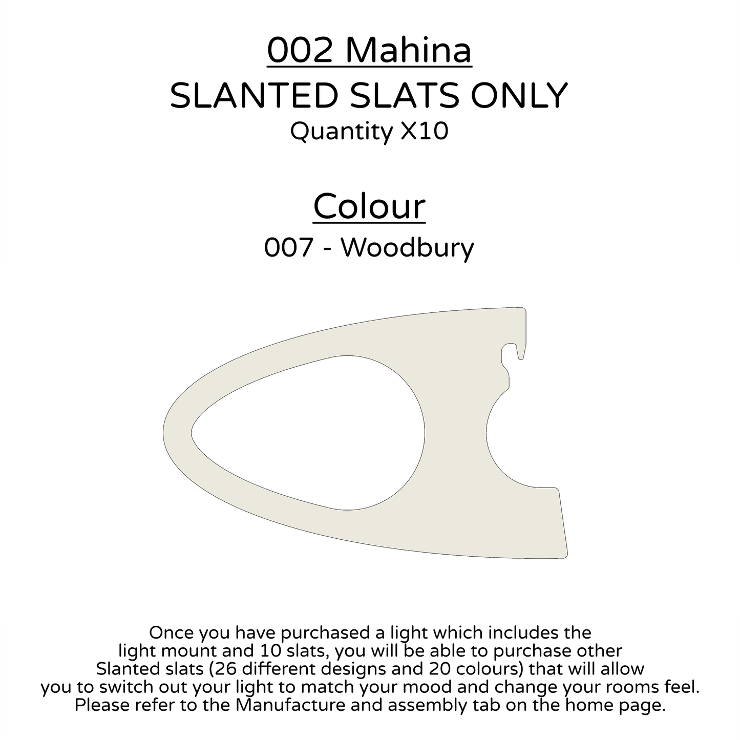 Ceiling Light - Slanted Slats - 002 Mahina