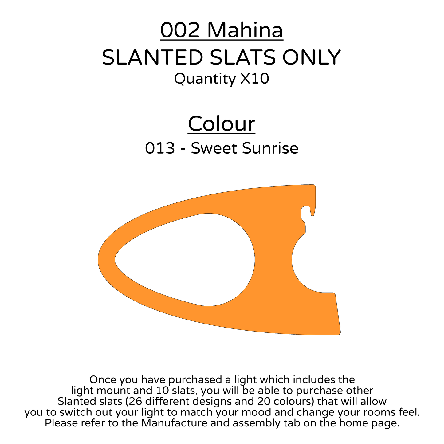 Ceiling Light - Slanted Slats - 002 Mahina