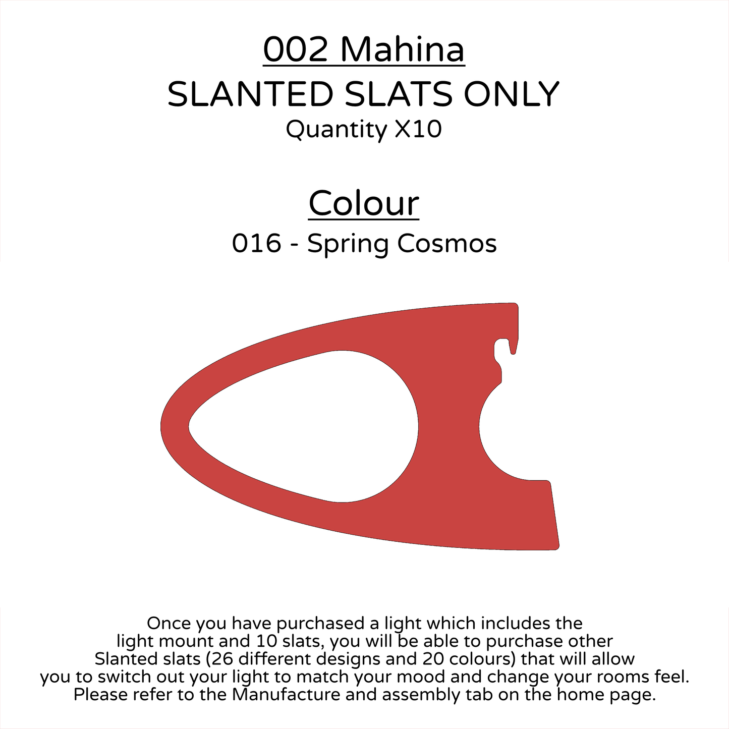 Ceiling Light - Slanted Slats - 002 Mahina