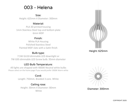Ceiling Light - Vertical Slats - 003 Helena