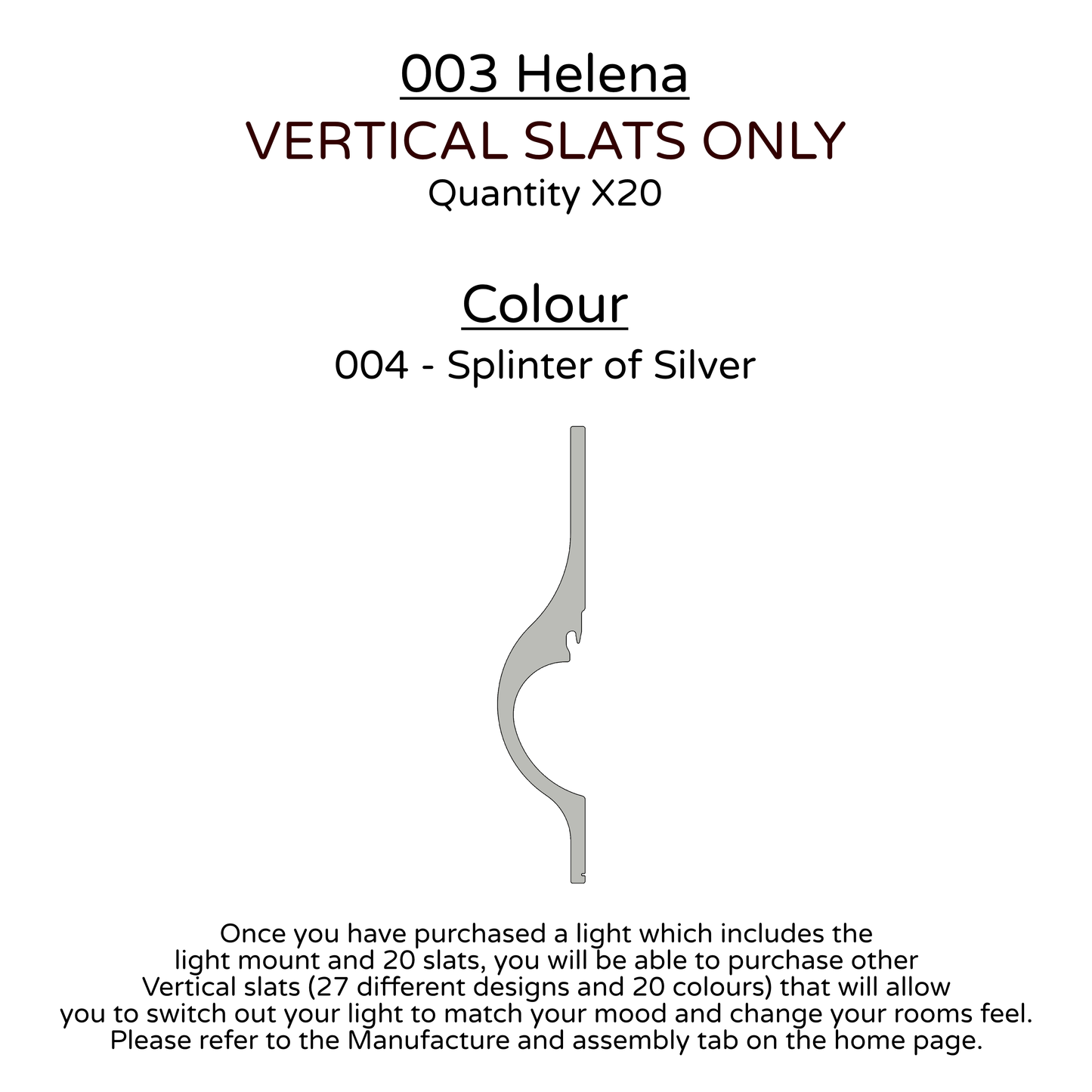 Ceiling Light - Vertical Slats - 003 Helena