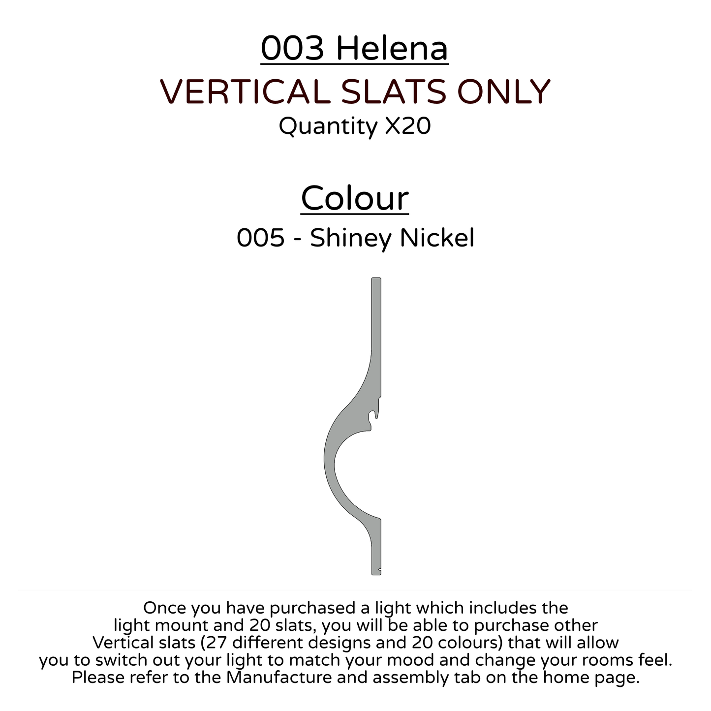 Ceiling Light - Vertical Slats - 003 Helena