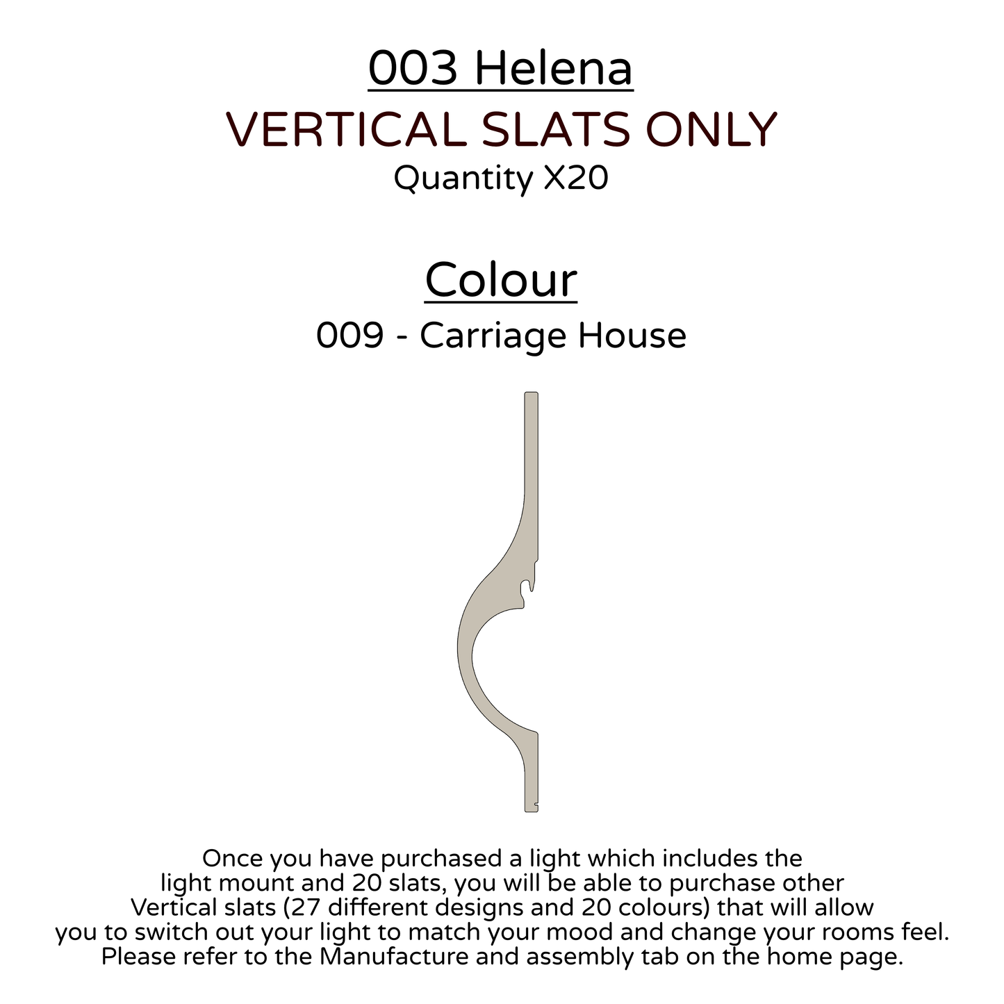 Ceiling Light - Vertical Slats - 003 Helena