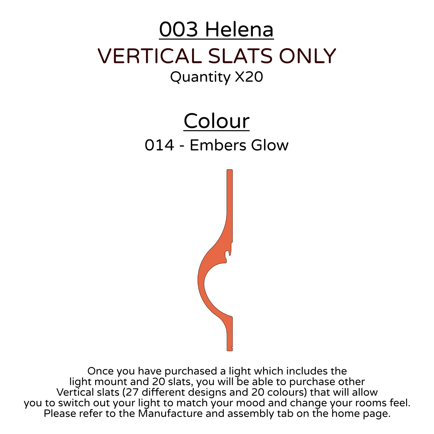 Ceiling Light - Vertical Slats - 003 Helena