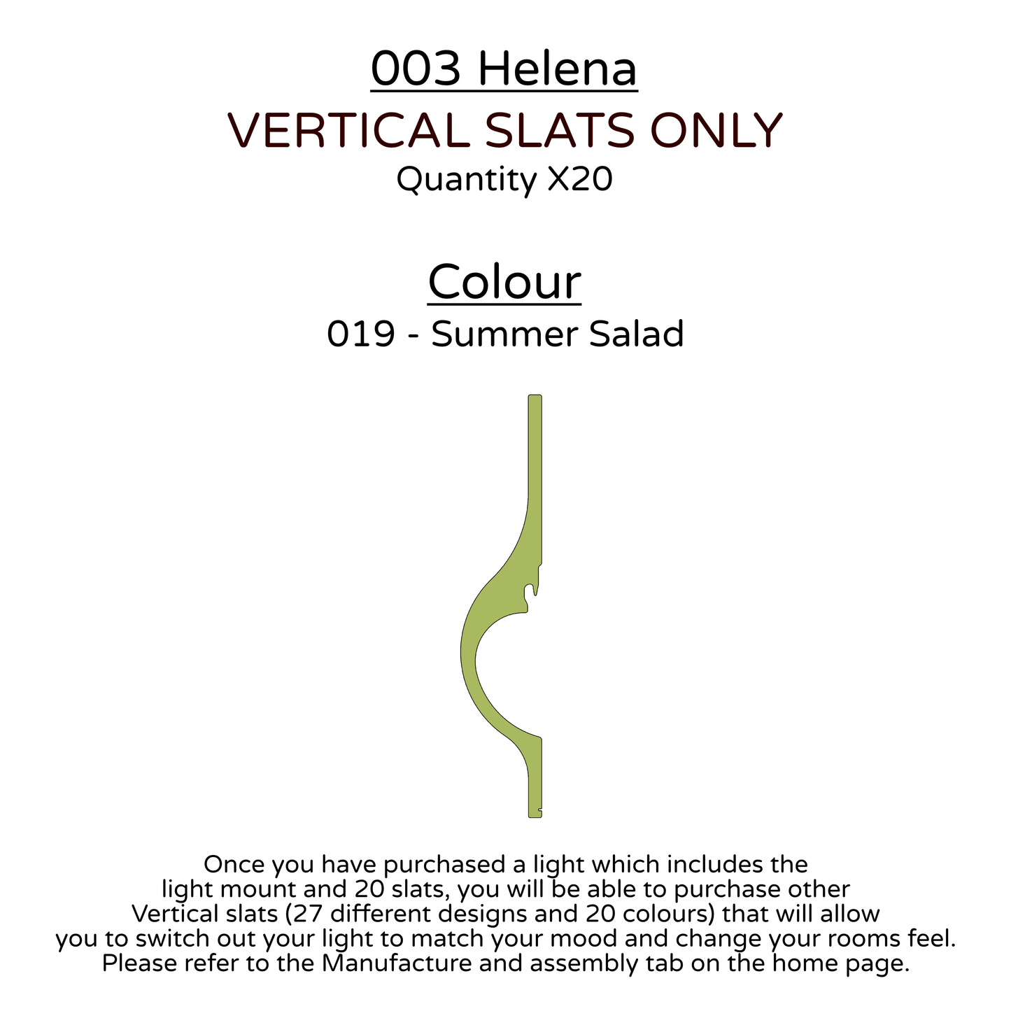 Ceiling Light - Vertical Slats - 003 Helena