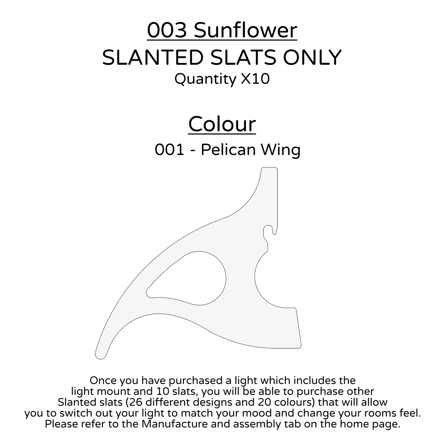 Ceiling Light - Slanted Slats - 003 Sunflower