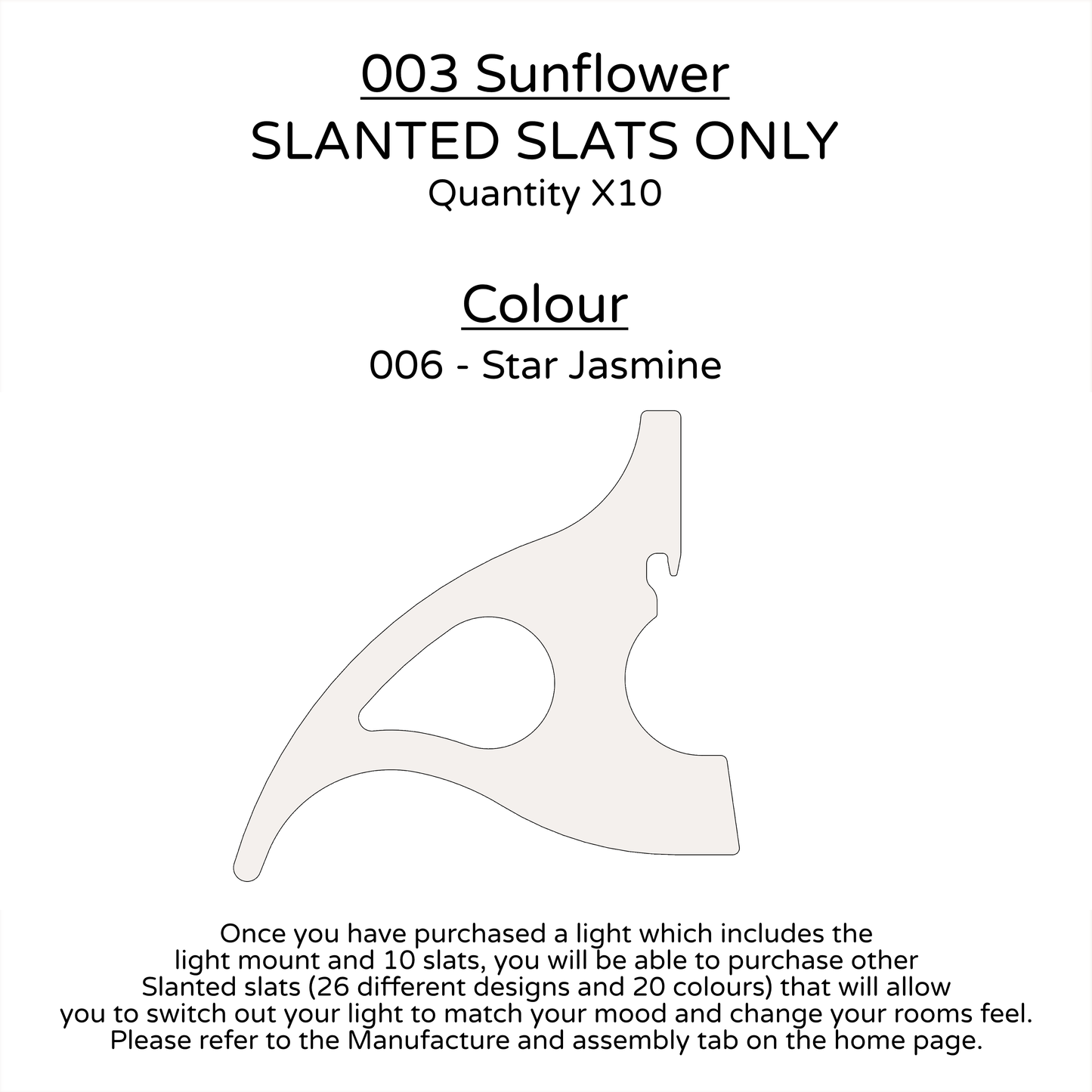 Ceiling Light - Slanted Slats - 003 Sunflower