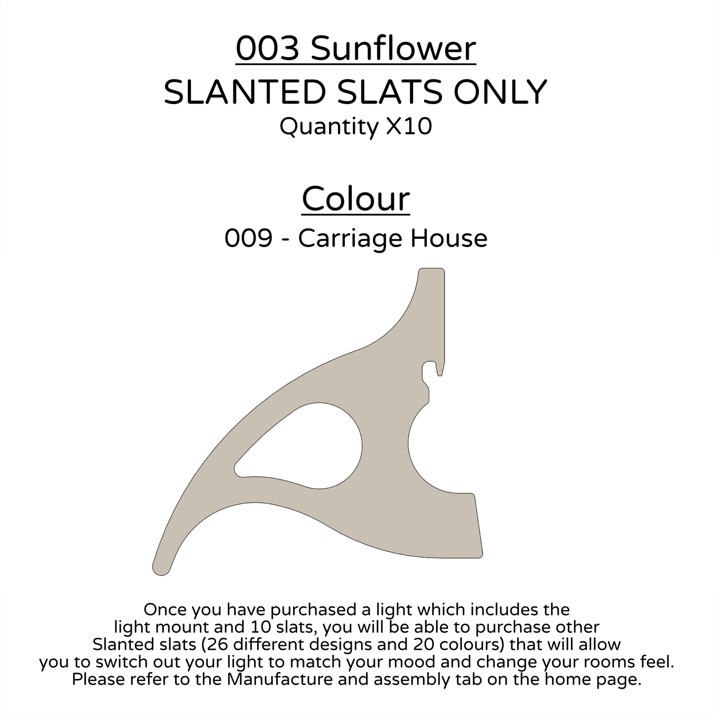 Ceiling Light - Slanted Slats - 003 Sunflower