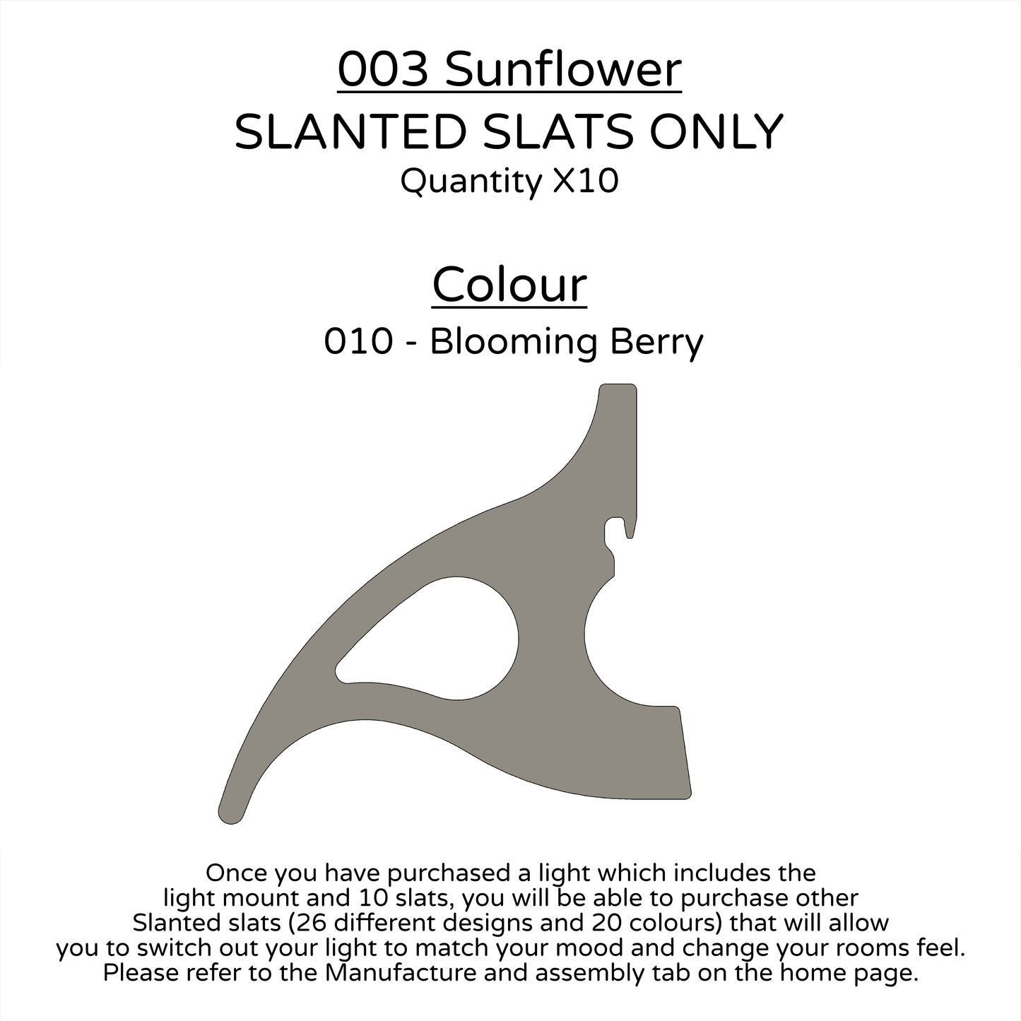 Ceiling Light - Slanted Slats - 003 Sunflower