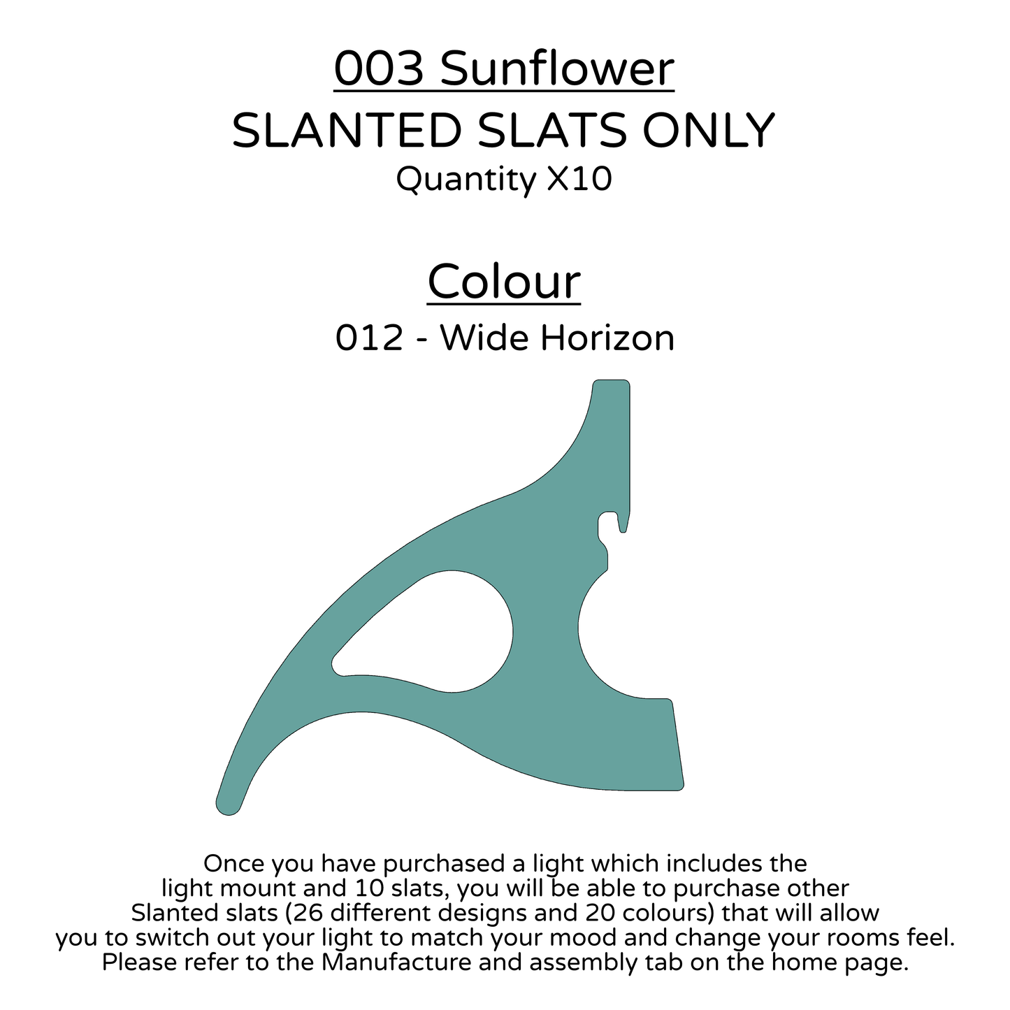 Ceiling Light - Slanted Slats - 003 Sunflower