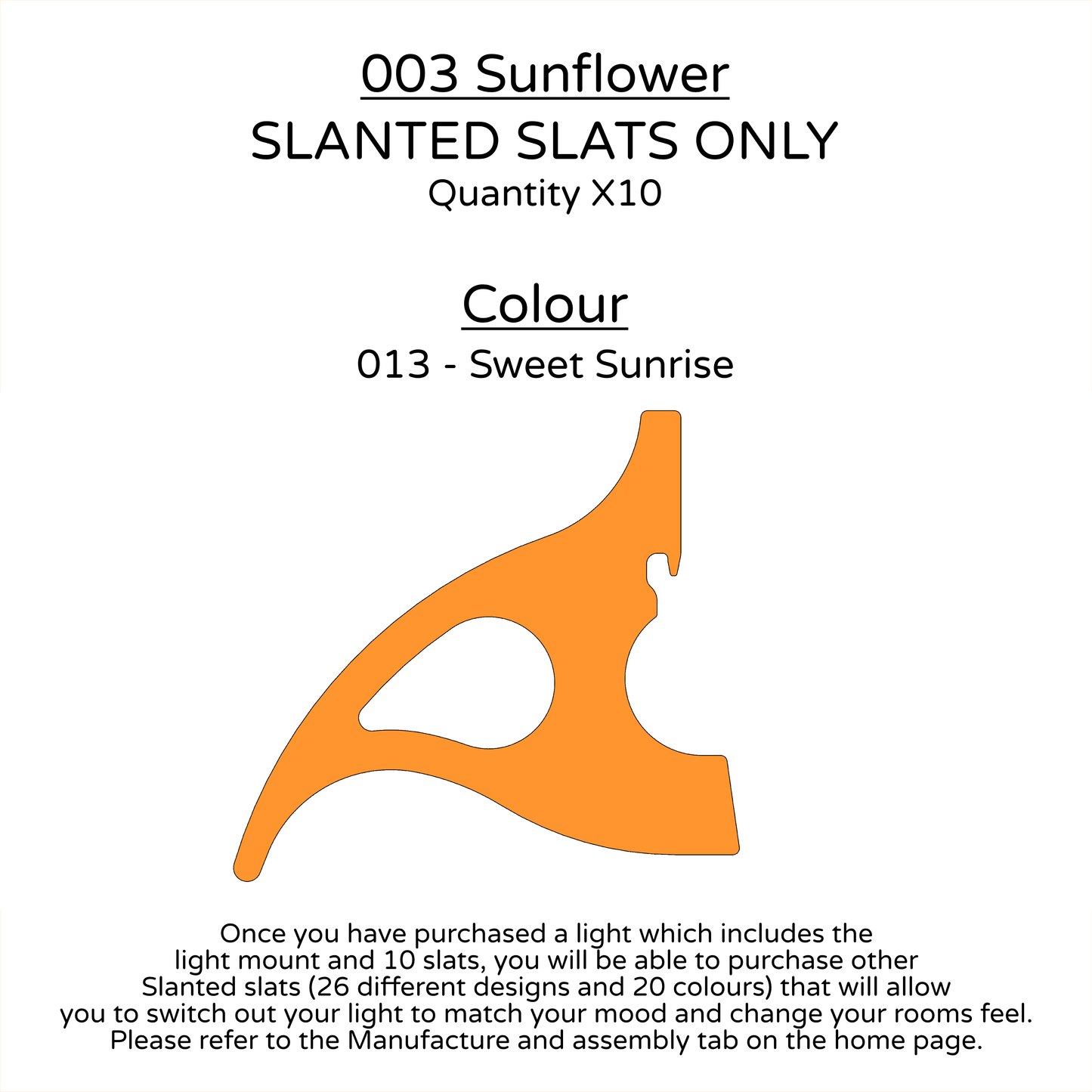 Ceiling Light - Slanted Slats - 003 Sunflower