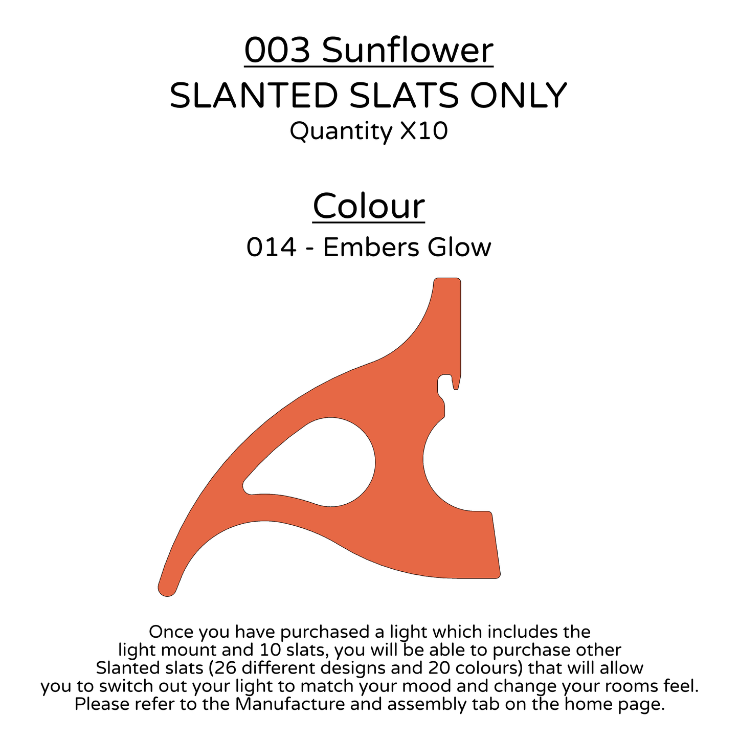 Ceiling Light - Slanted Slats - 003 Sunflower