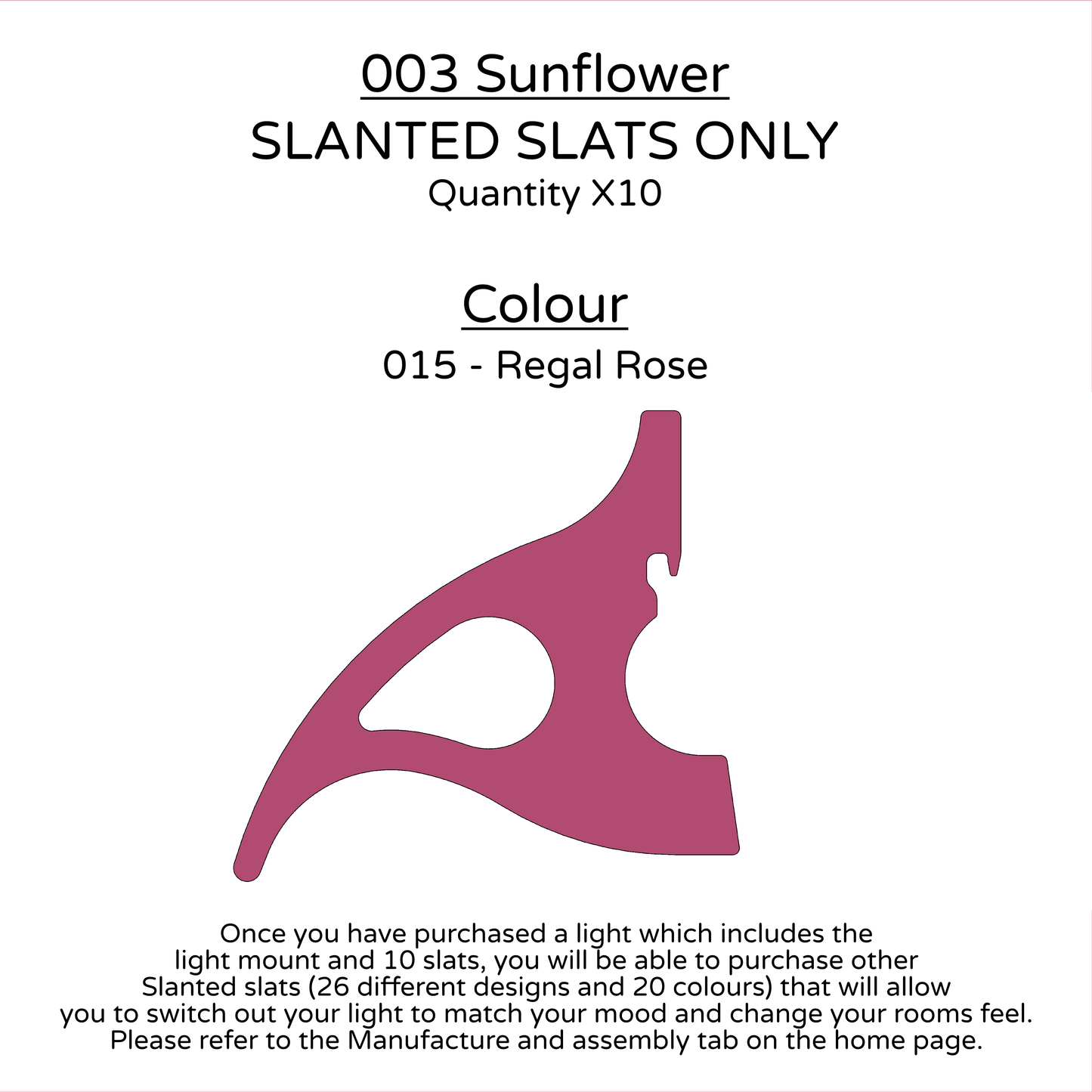 Ceiling Light - Slanted Slats - 003 Sunflower