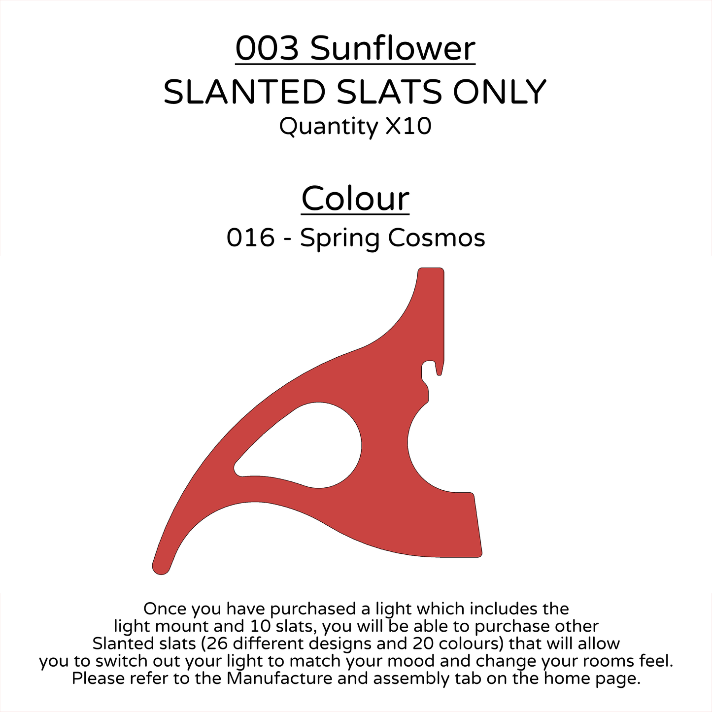 Ceiling Light - Slanted Slats - 003 Sunflower