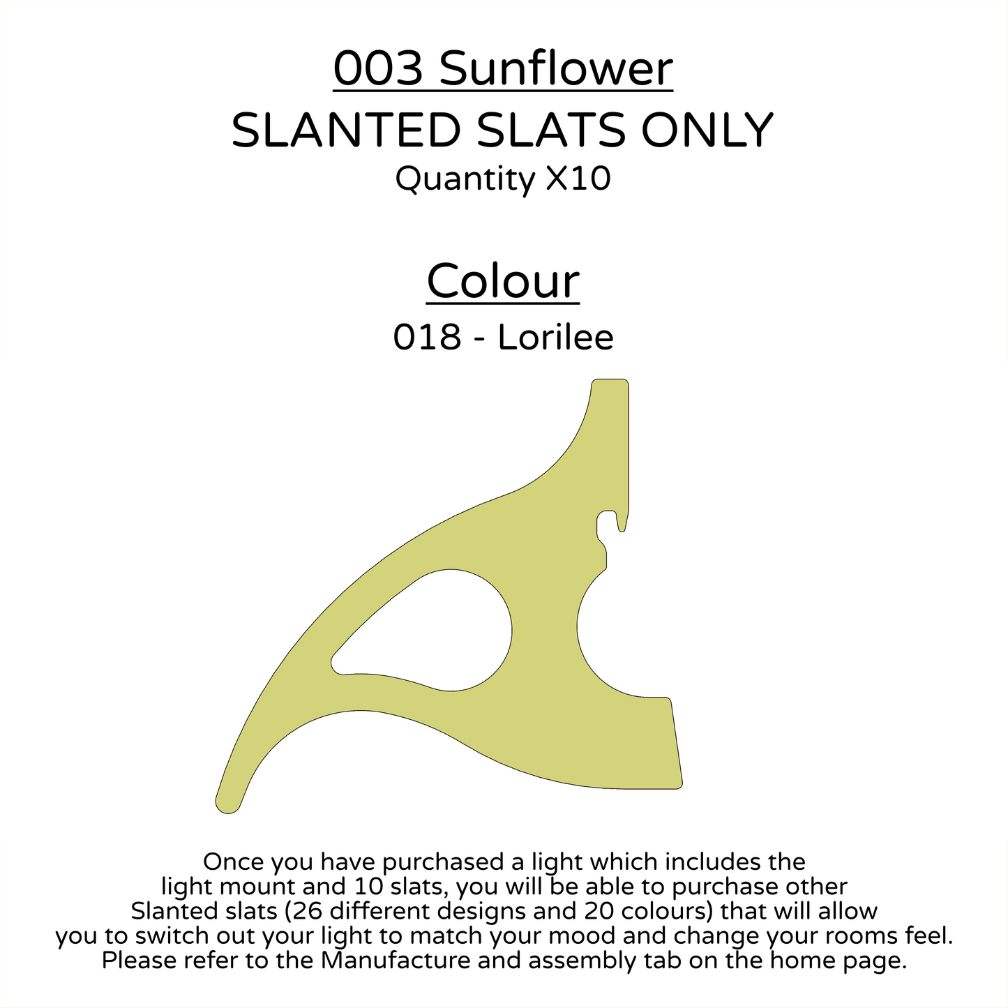 Ceiling Light - Slanted Slats - 003 Sunflower