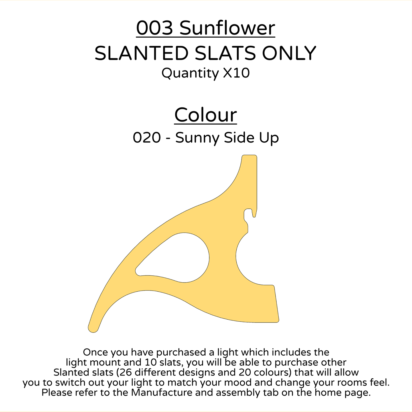 Ceiling Light - Slanted Slats - 003 Sunflower
