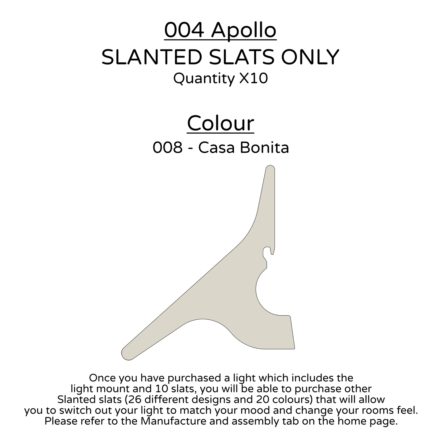 Ceiling Light - Slanted Slats - 004 Apollo