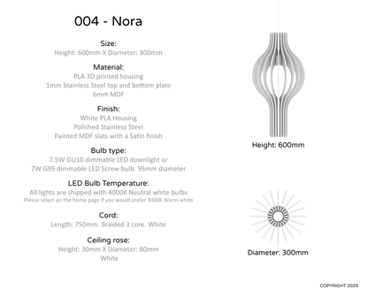 Ceiling Light - Vertical Slats - 004 Nora