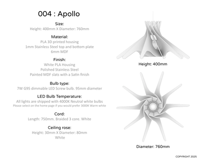 Ceiling Light - Slanted Slats - 004 Apollo