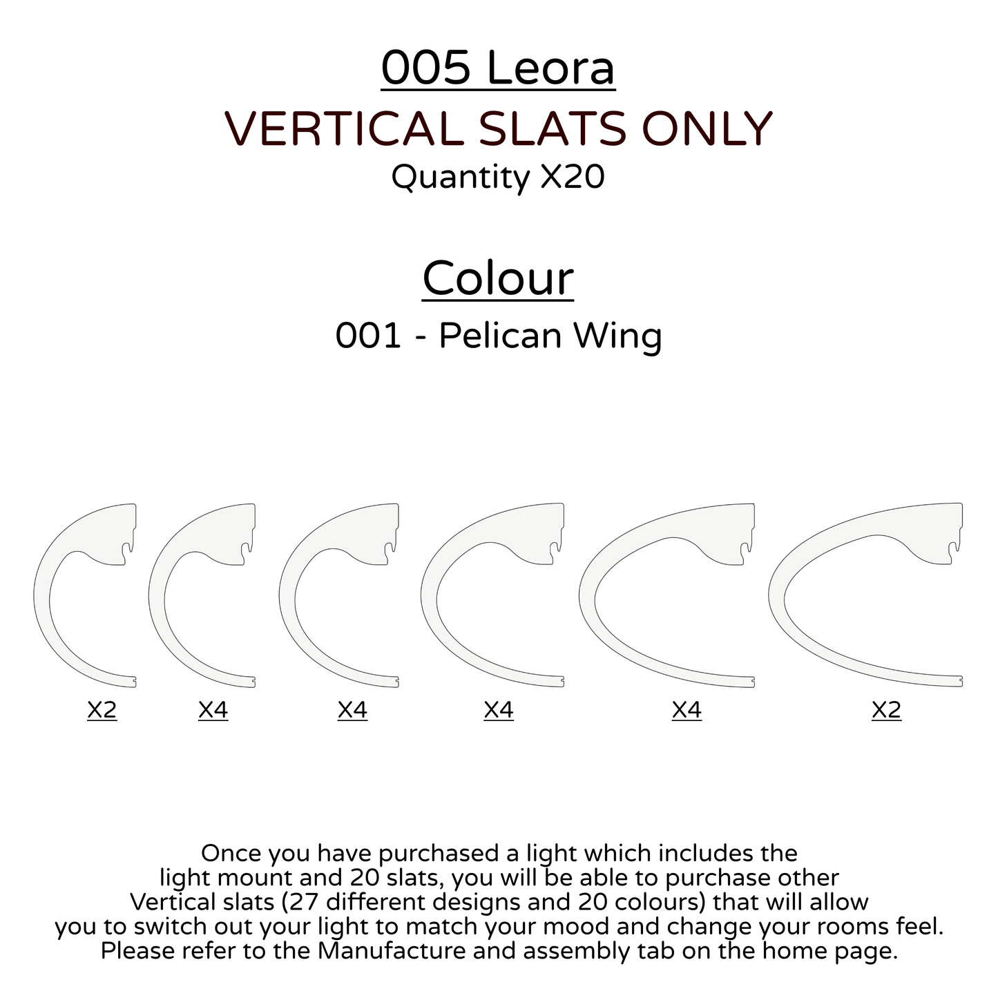 Ceiling Light - Vertical Slats - 005  Leora