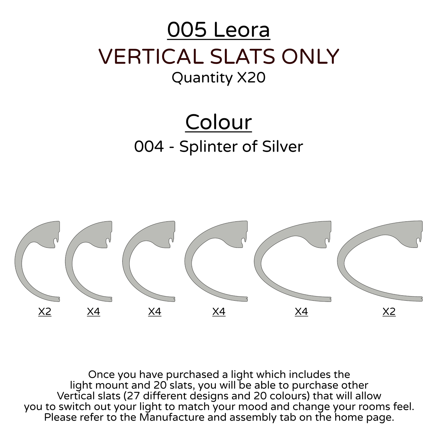 Ceiling Light - Vertical Slats - 005  Leora