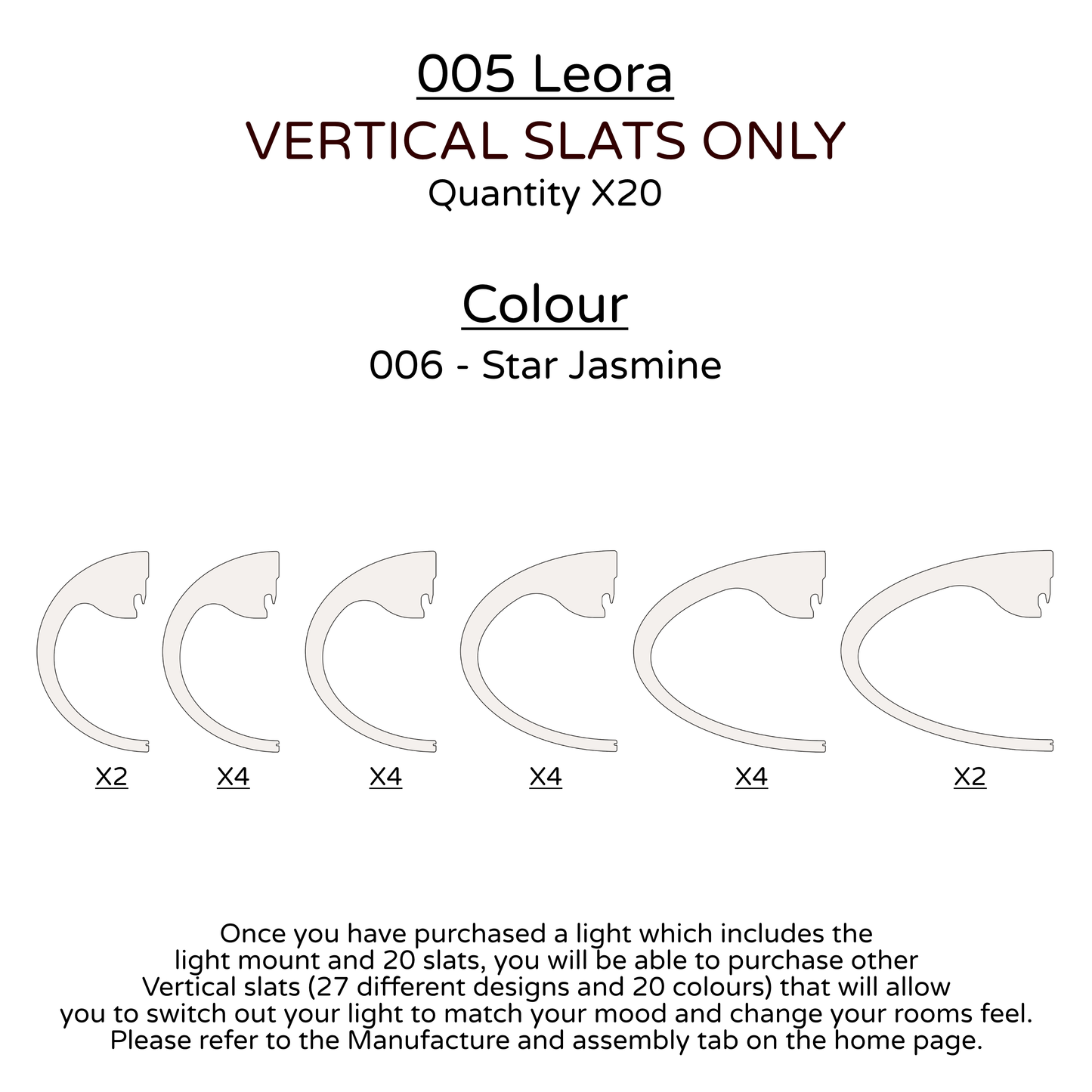 Ceiling Light - Vertical Slats - 005  Leora