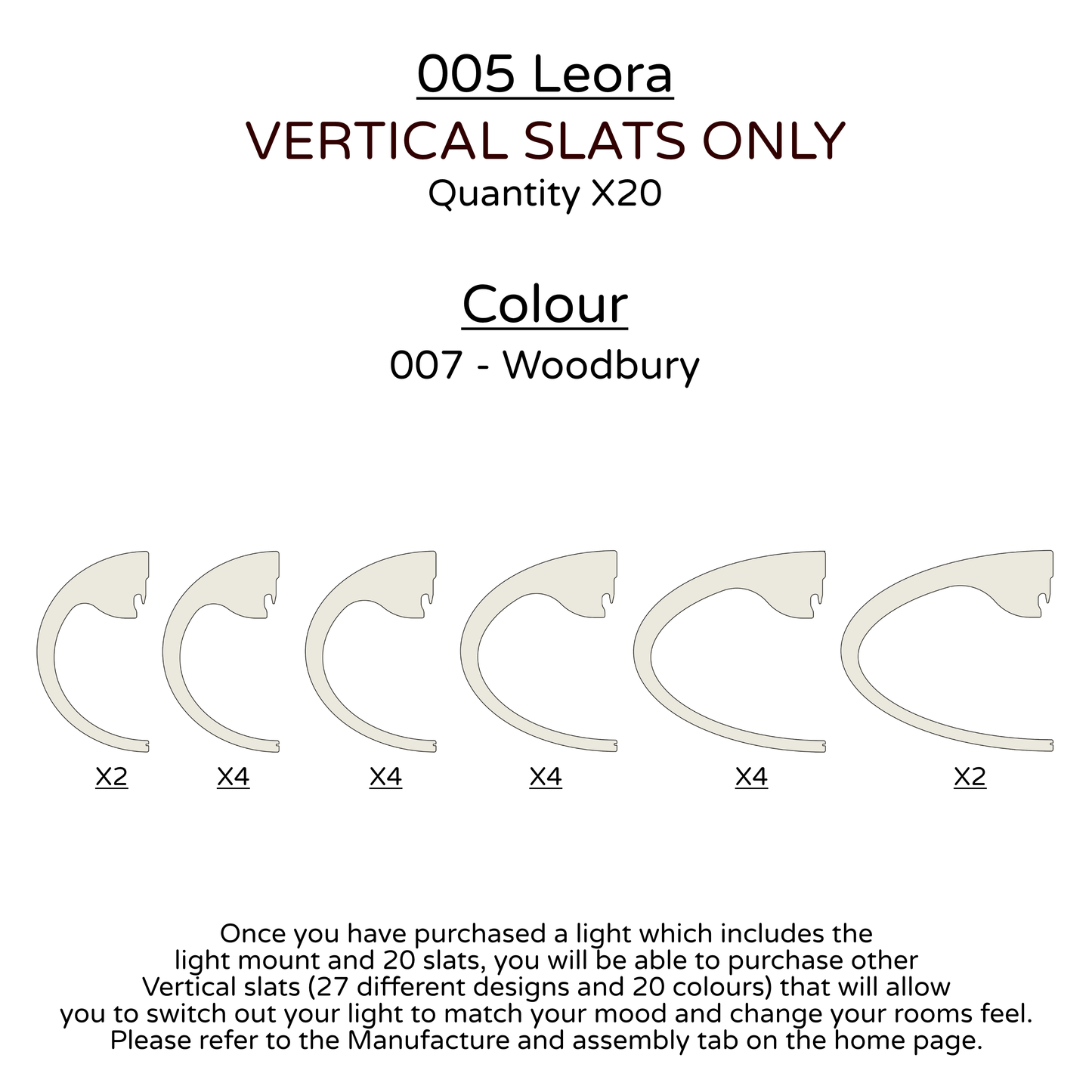 Ceiling Light - Vertical Slats - 005  Leora