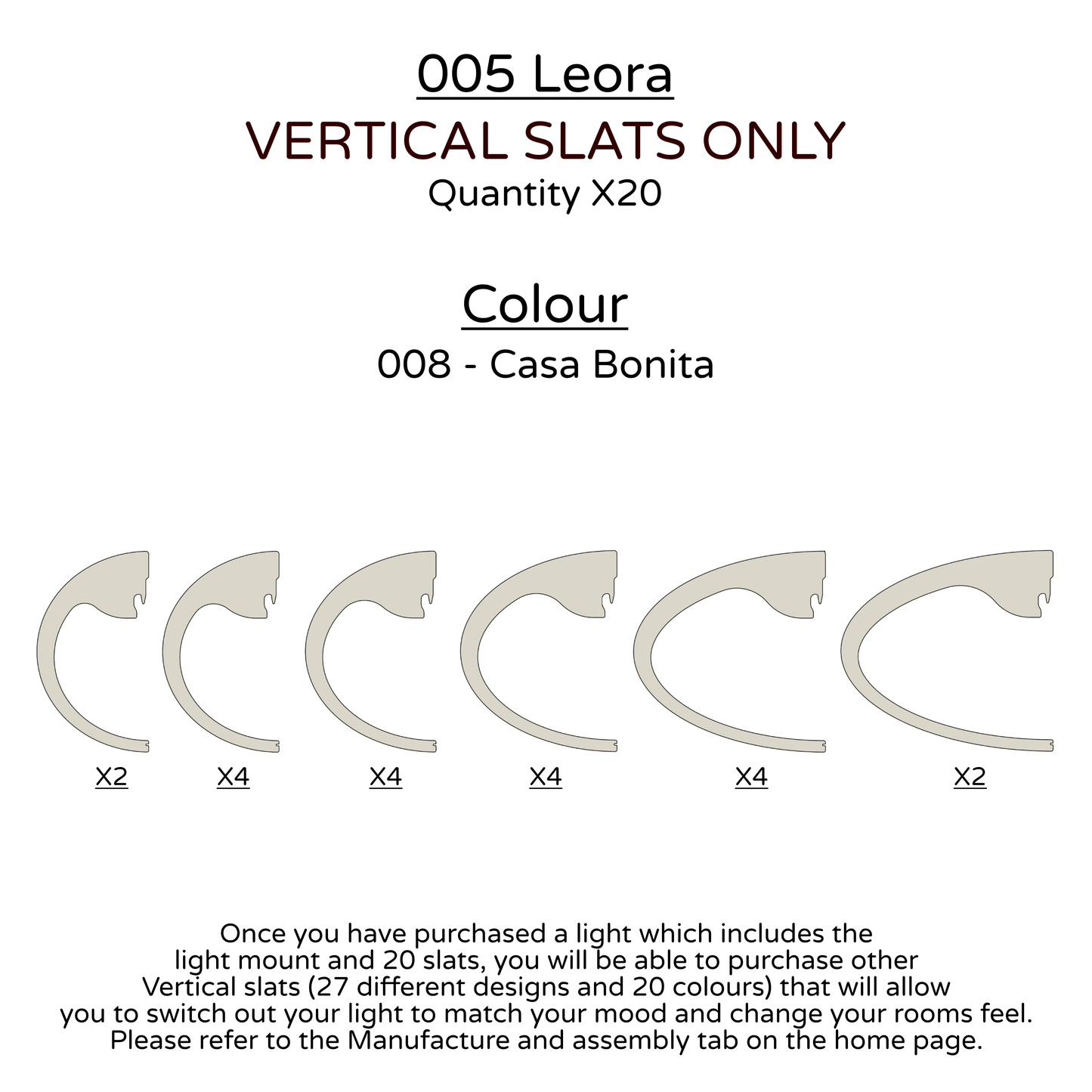 Ceiling Light - Vertical Slats - 005  Leora
