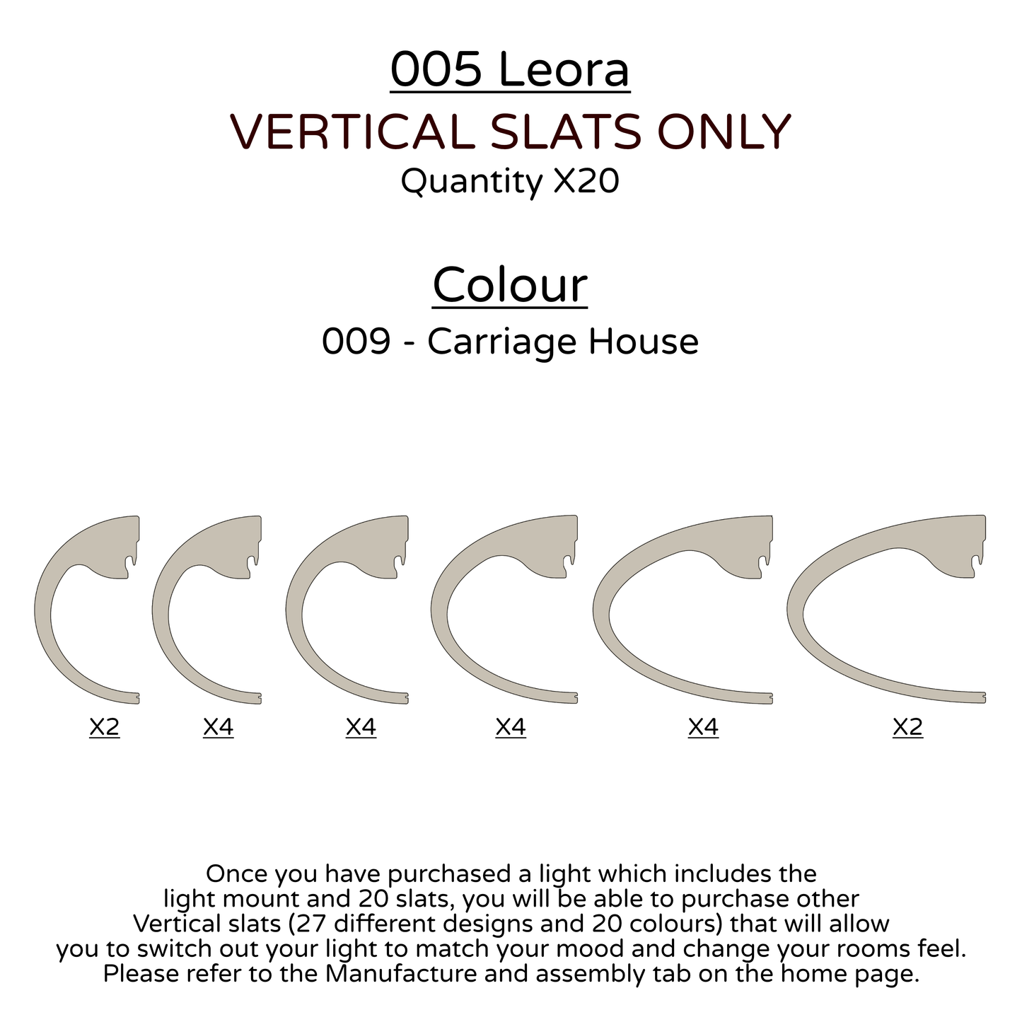 Ceiling Light - Vertical Slats - 005  Leora