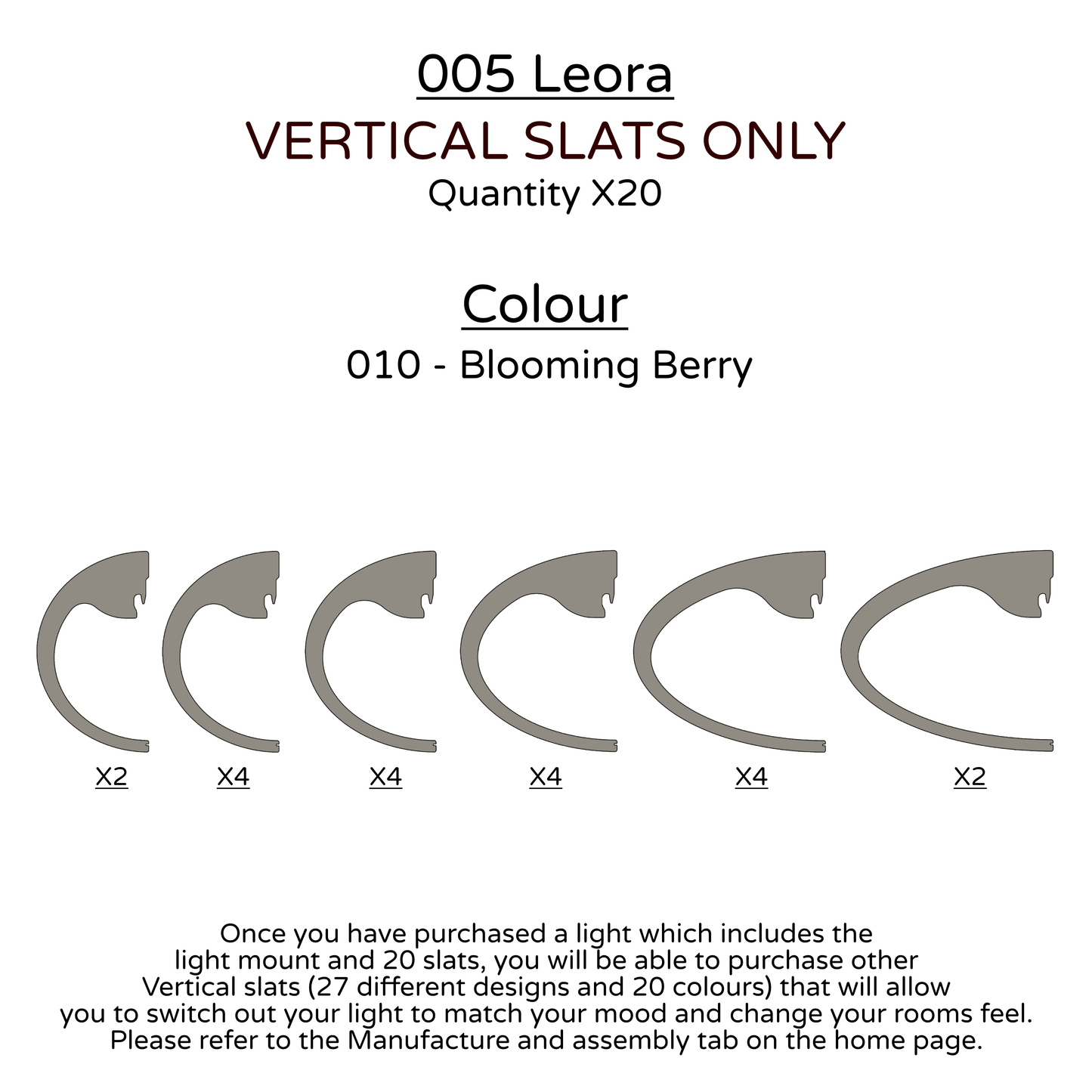 Ceiling Light - Vertical Slats - 005  Leora