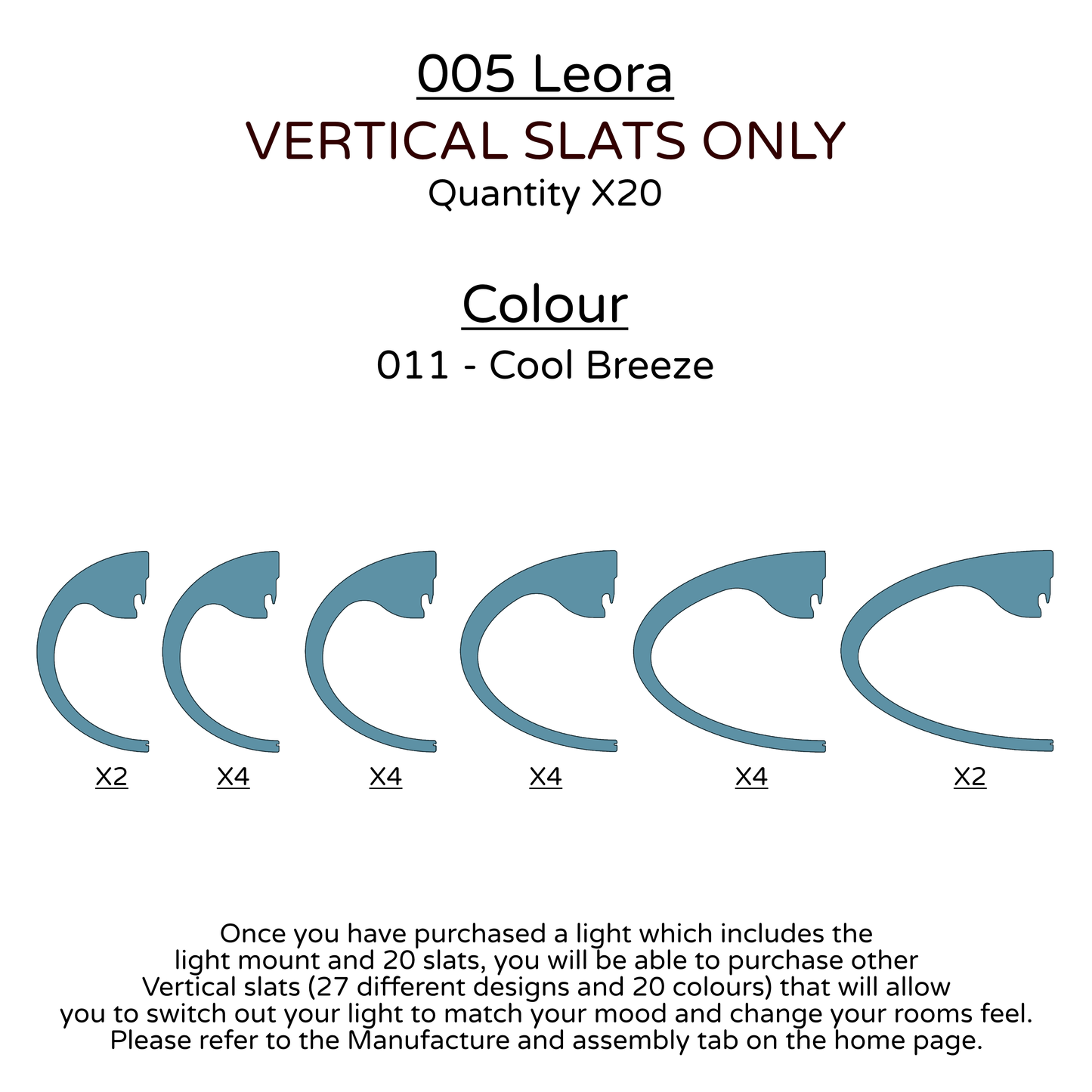 Ceiling Light - Vertical Slats - 005  Leora