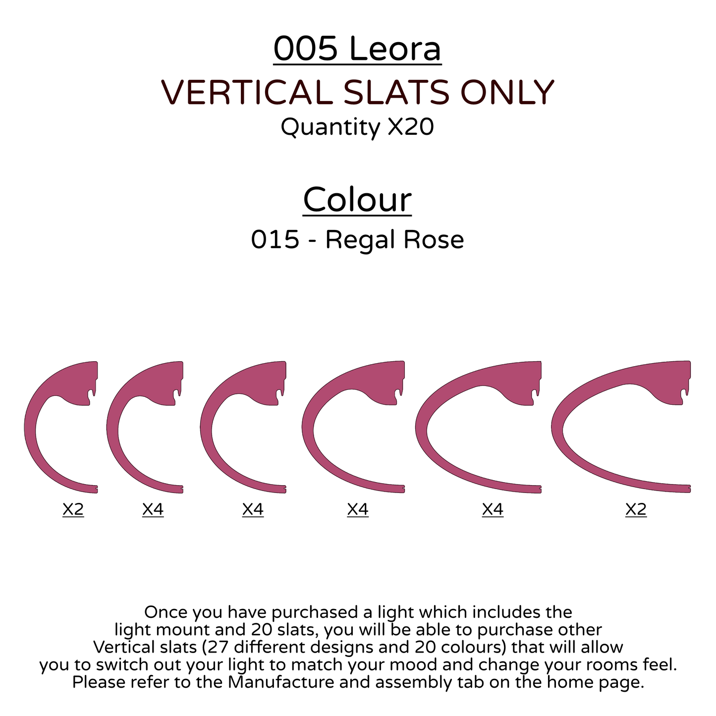 Ceiling Light - Vertical Slats - 005  Leora