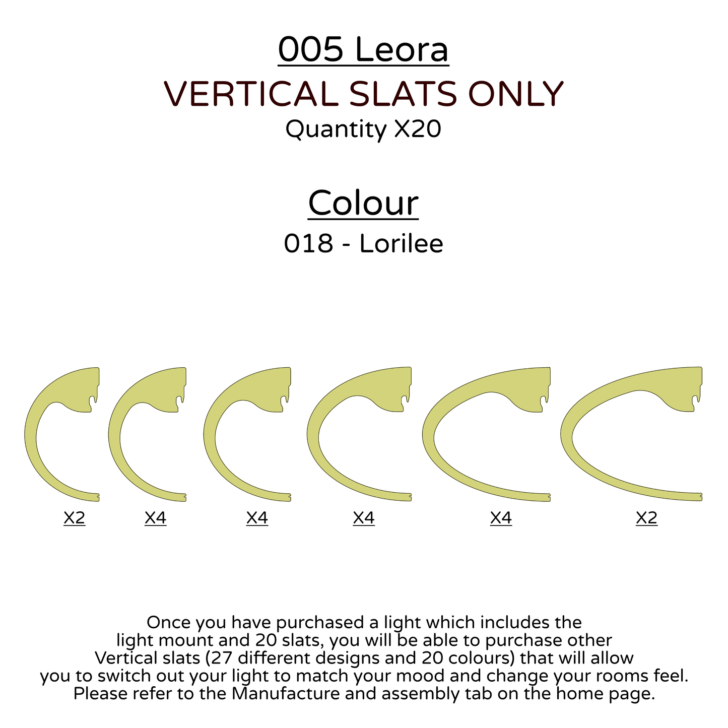 Ceiling Light - Vertical Slats - 005  Leora