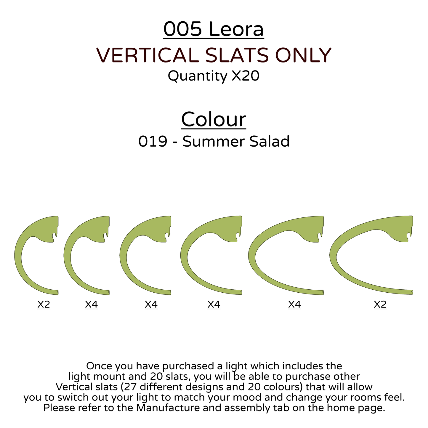 Ceiling Light - Vertical Slats - 005  Leora