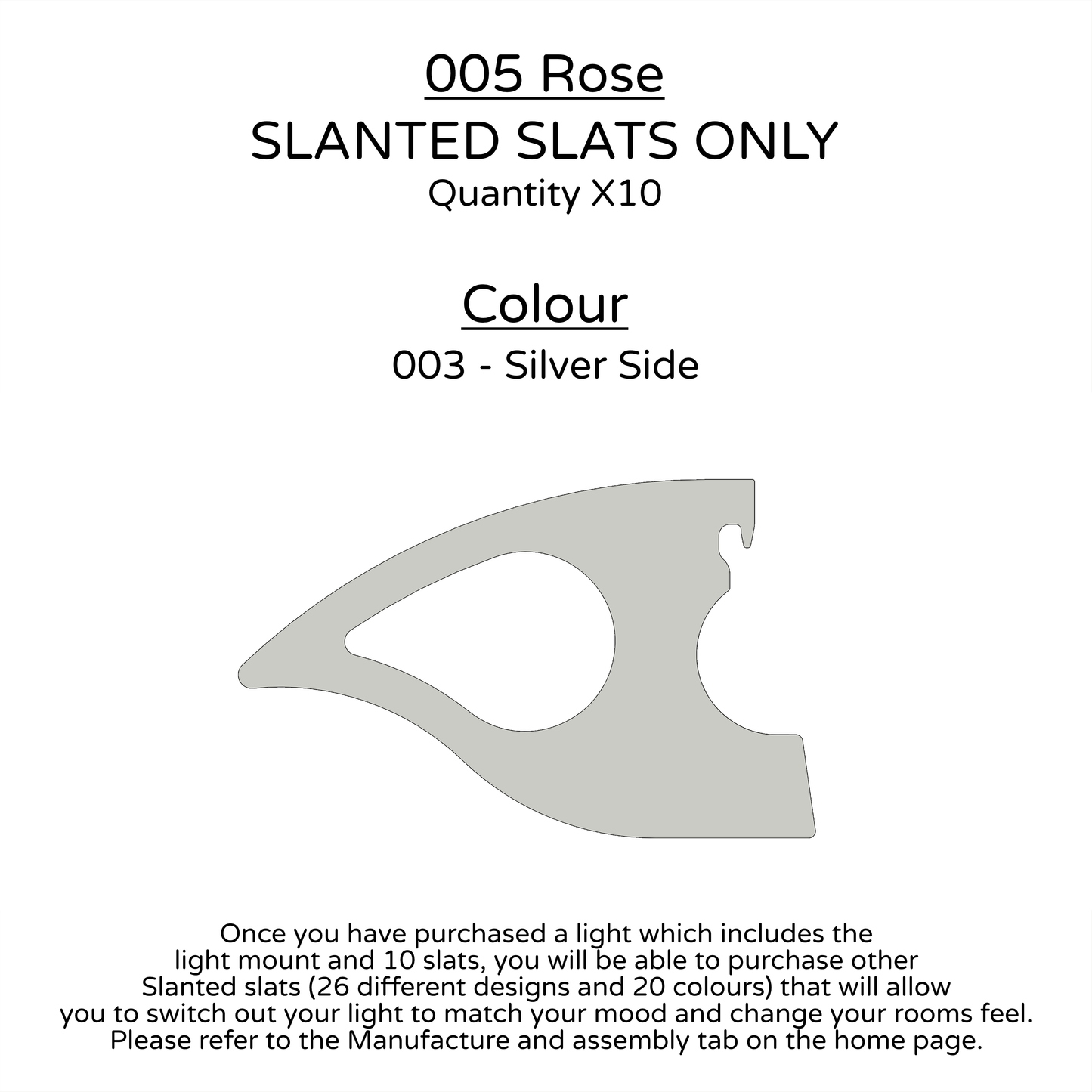 Ceiling Light - Slanted Slats - 005 Rose