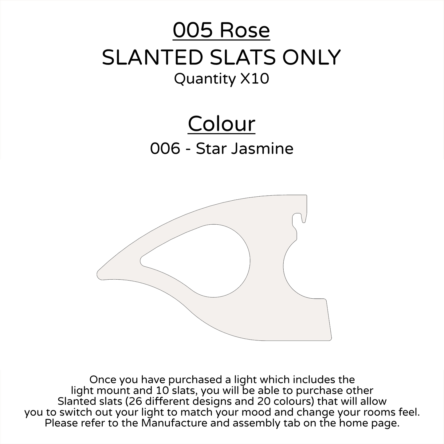 Ceiling Light - Slanted Slats - 005 Rose